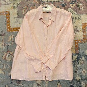Ralph Lauren Pink 100% Linen Collared Shirt, Size 2X